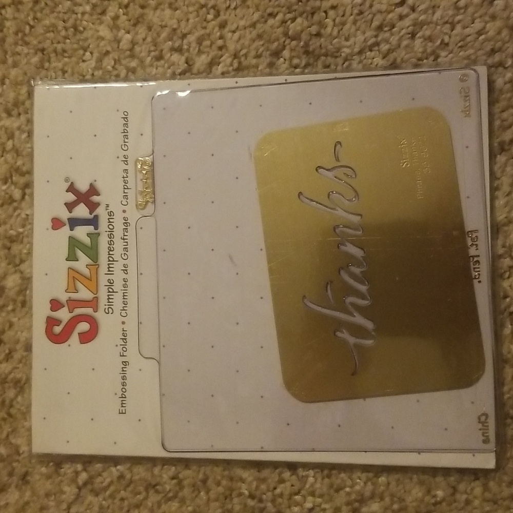 Sizzix Simple Impressions Embossing Folder Phrase, Thanks.